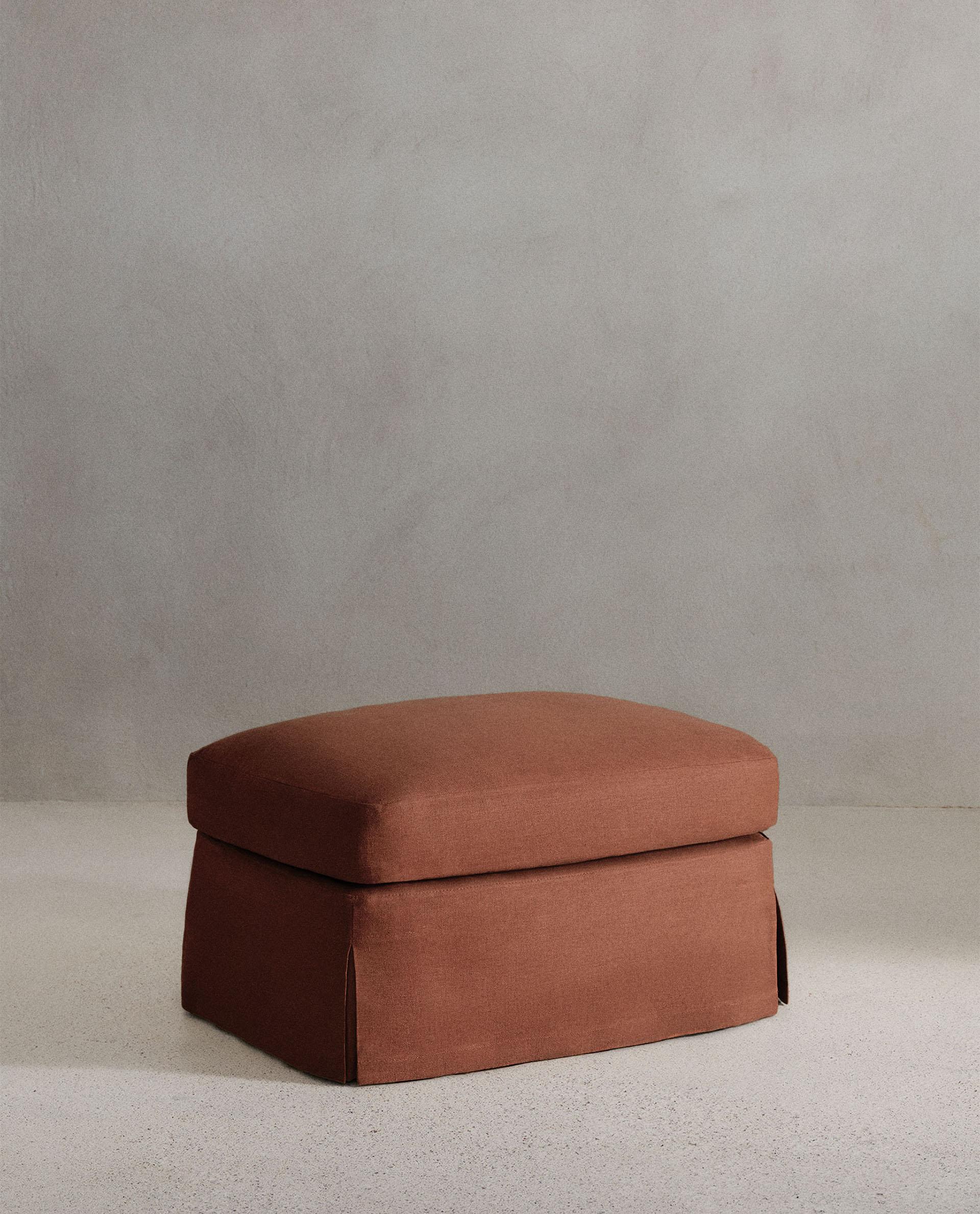 Zara Home Footstool 01 Mustard Yellow
