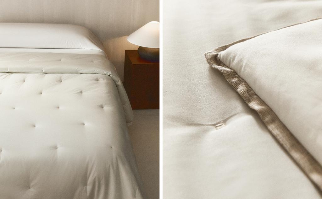 SATEEN LINEN QUILT WITH DOTS