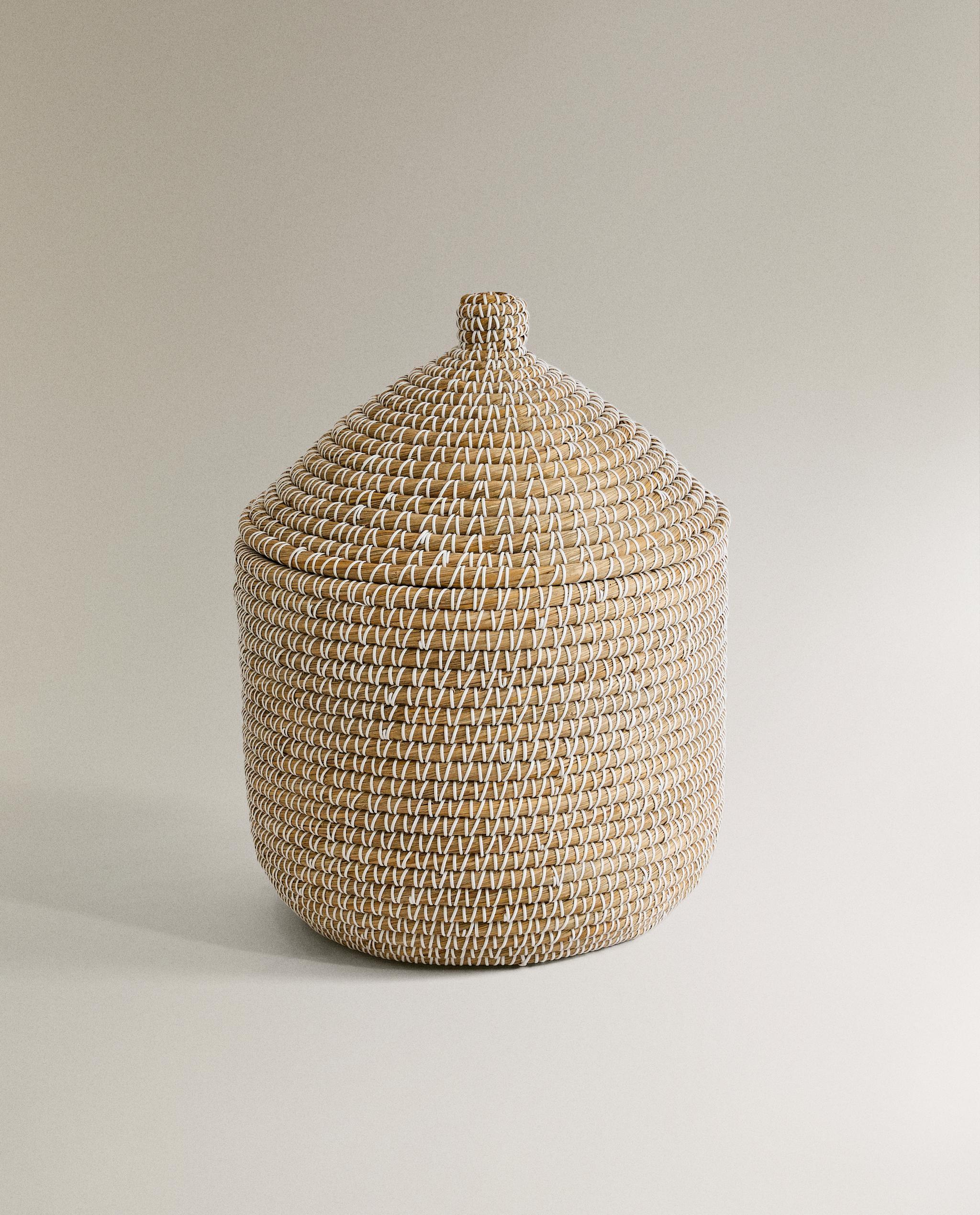 ZARA ザラホーム/蓋付きラウンドバスケット/収納かご/おしゃれ フタ付きラウンドバスケット | Zara Home 日本/Japan