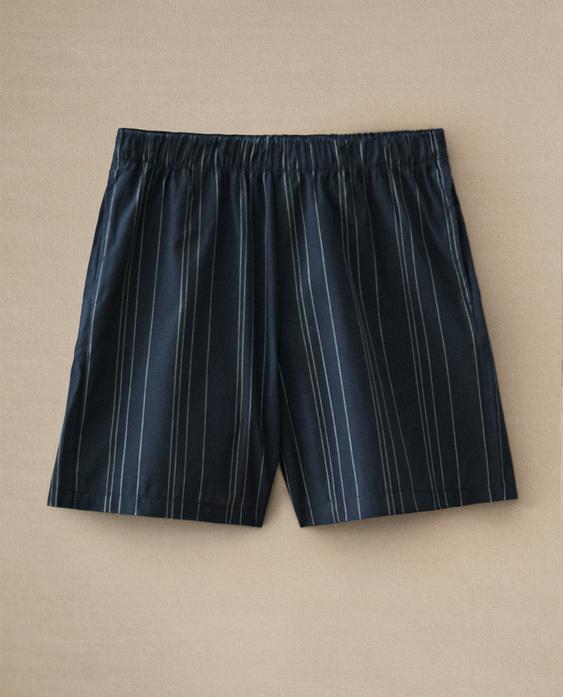 SHORT LISTRADO EM ALGODÃO