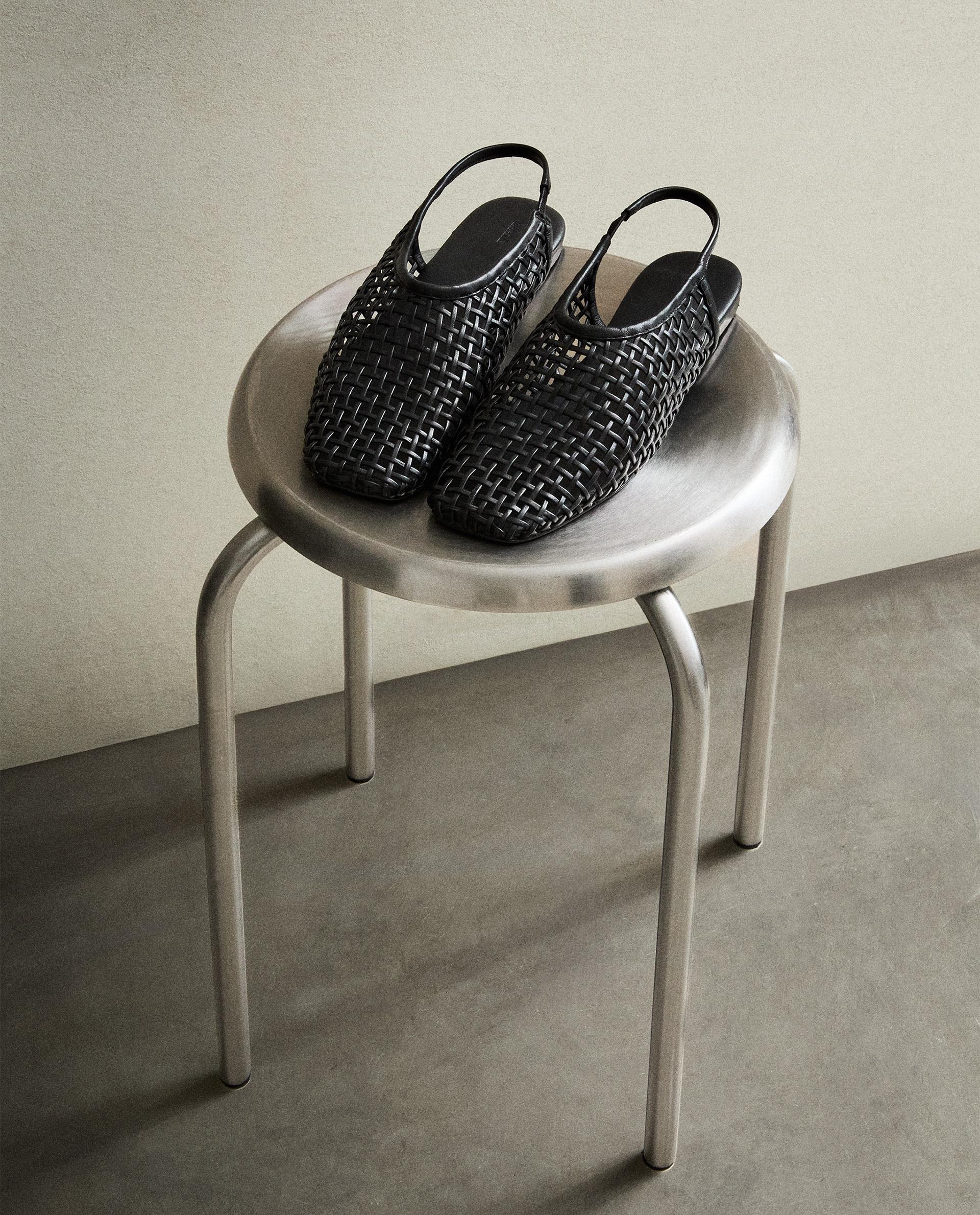 BAILARINA DESTALONADA PIEL TRENZADA Zara Home México