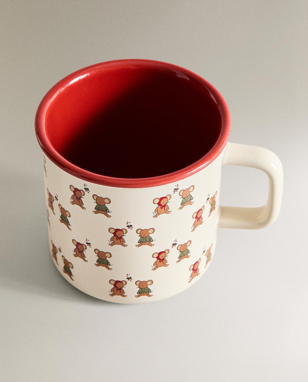 TAZA INFANTIL GRES RATONCITOS NAVIDAD