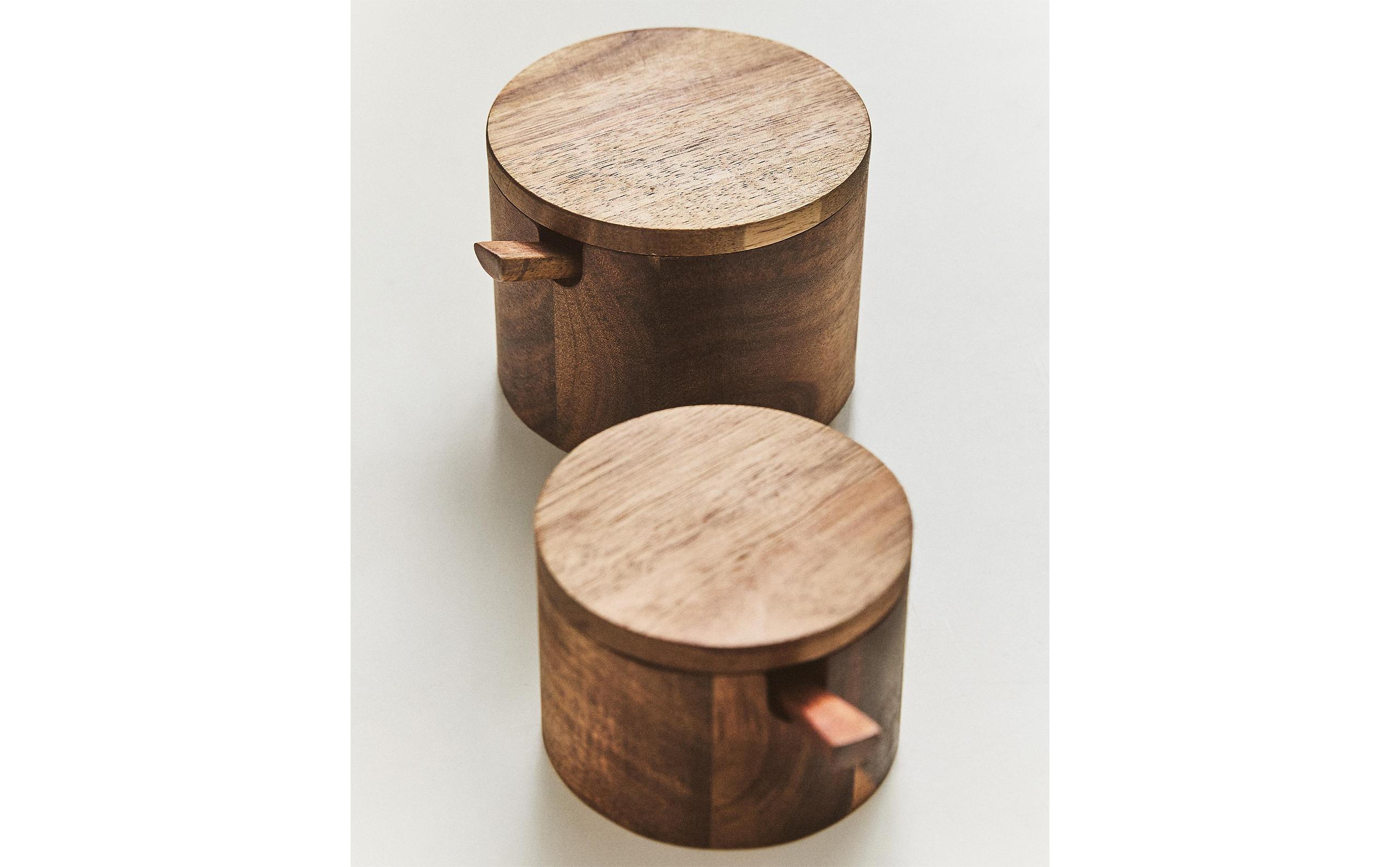 WOODEN SUGAR BOWL WITH SPOON product thumbnail 4