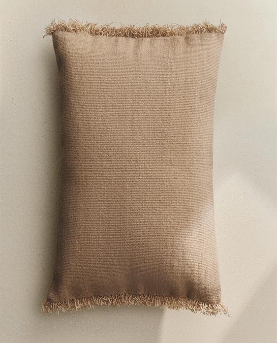 CAPA DE ALMOFADA KILIM COM FRANJAS