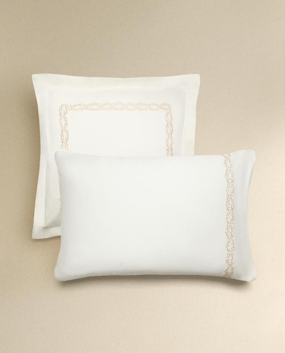 EMBROIDERED SATEEN PILLOWCASE