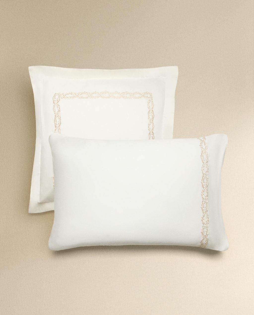 EMBROIDERED SATEEN PILLOWCASE
