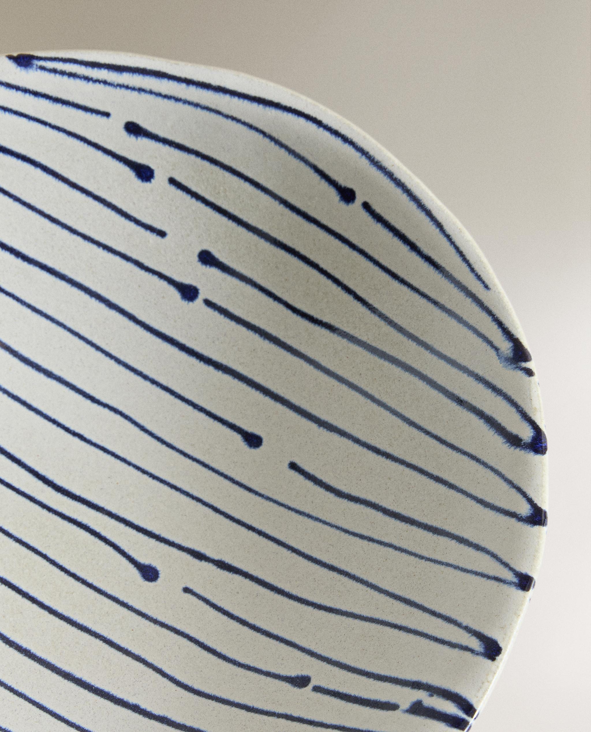 STRIPED EARTHENWARE SALAD BOWL product thumbnail 2