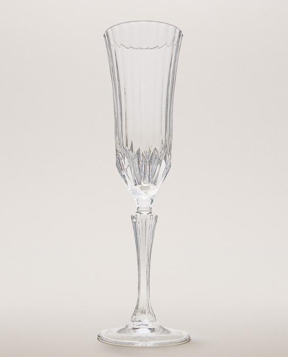 ENGRAVED-EFFECT CRYSTALLINE FLUTE GLASS ENGRAVED-EFFECT CRYSTALLINE FLUTE GLASS