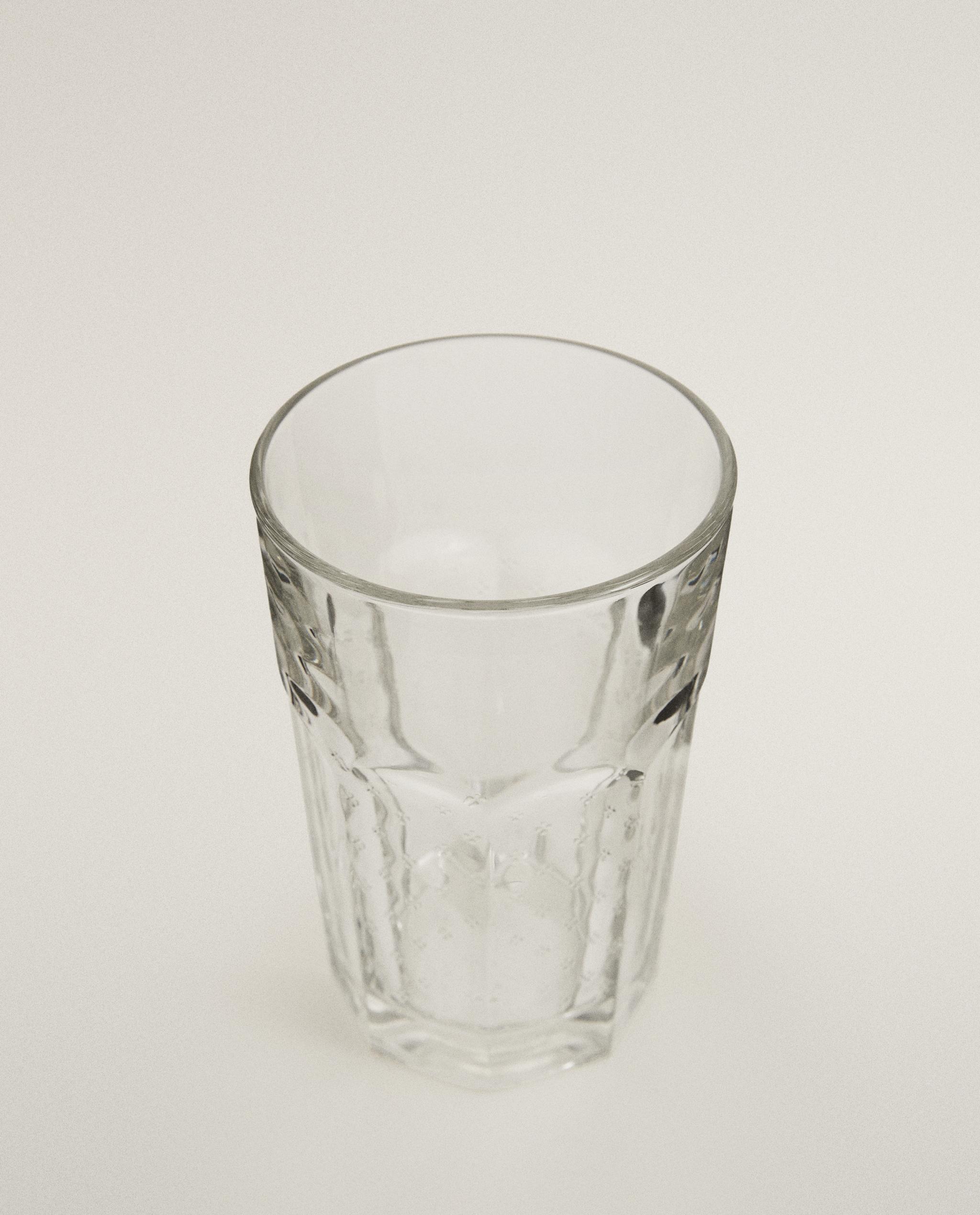 RAISED FLORAL DESIGN GLASS TUMBLER product thumbnail 5