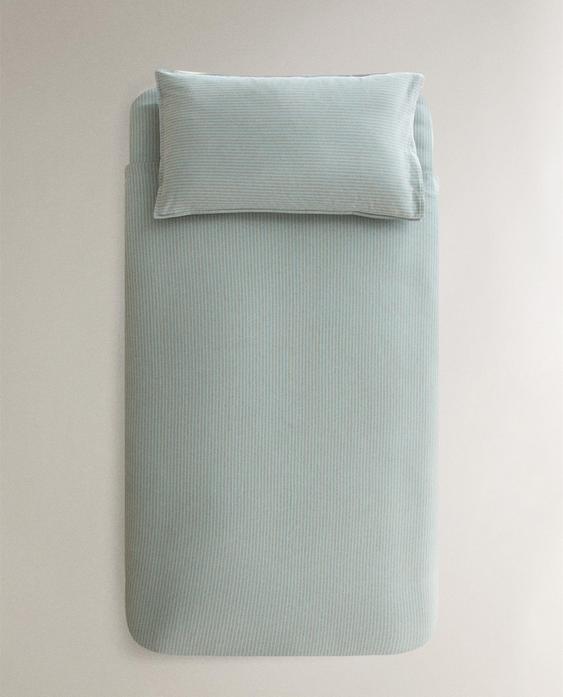 KIDS' STRIPED FLANNEL DUVET COVER