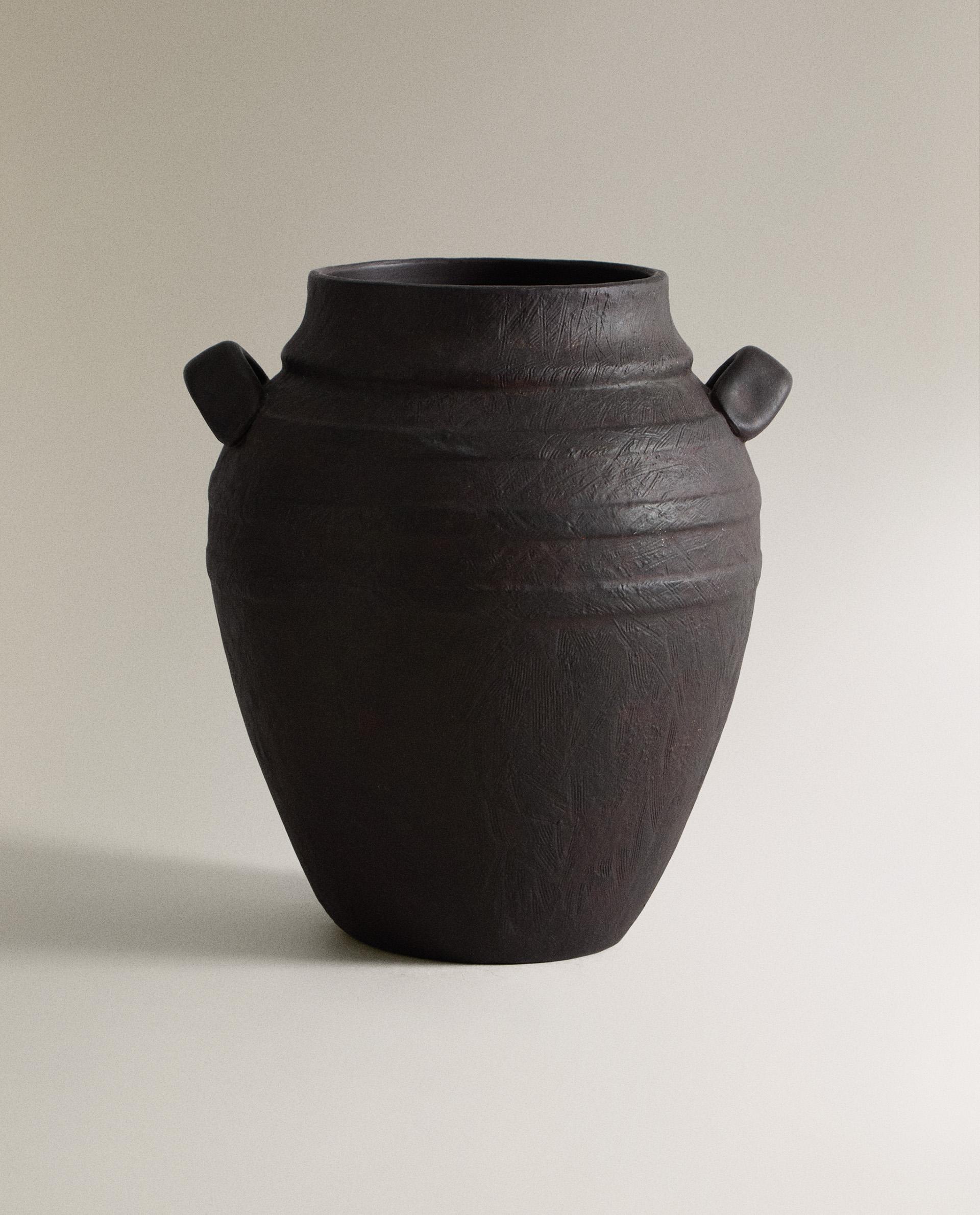 VASO CERÂMICA PRETO