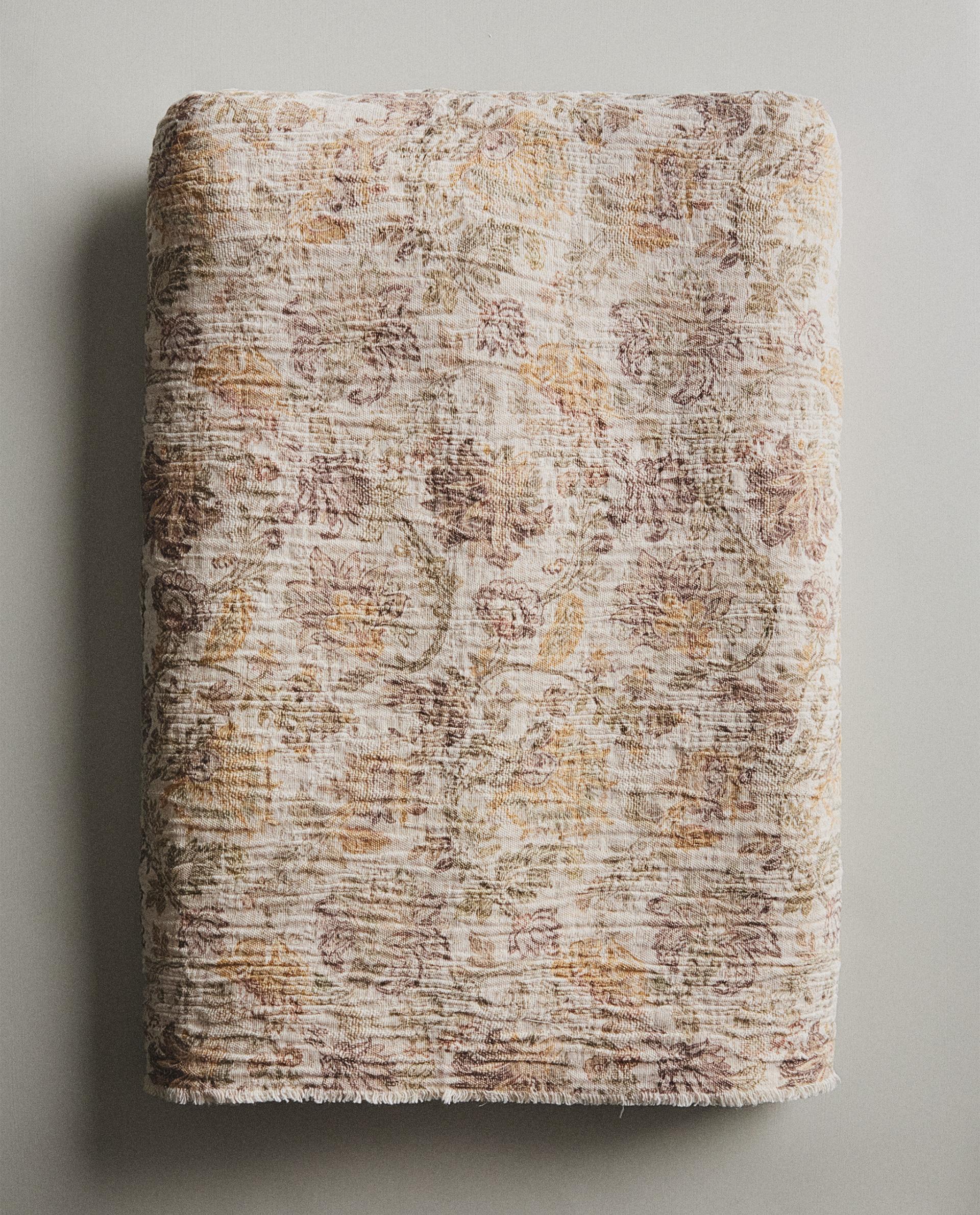 花柄コットンブランケット | Zara Home 日本/Japan