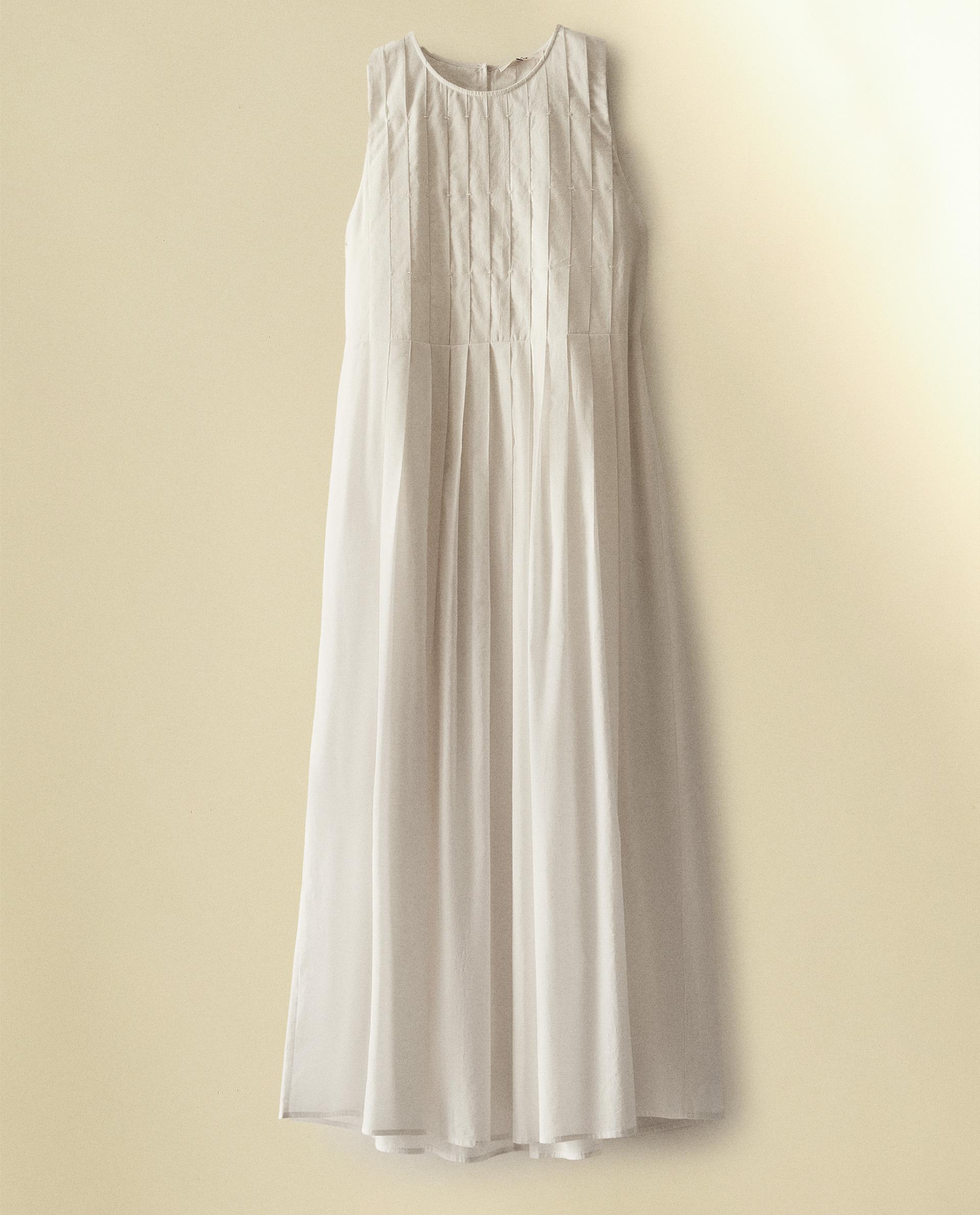 Midi Jurk Jurk Met Plooien Zara Midi Dress Wit Kanten Jurkje Zara