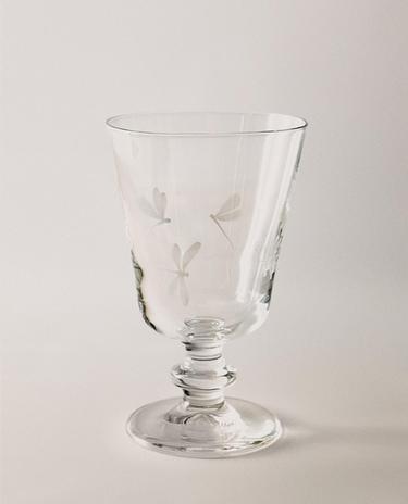 DRAGONFLY TRANSFER WINE GLASS