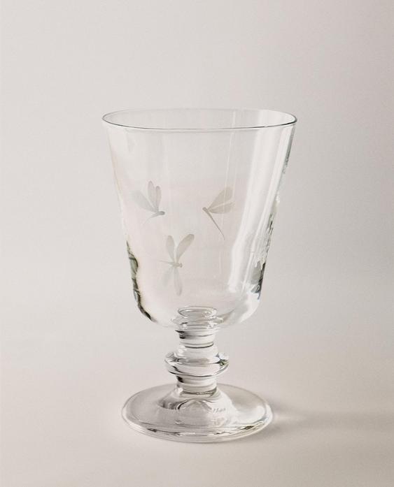 DRAGONFLY TRANSFER WINE GLASS