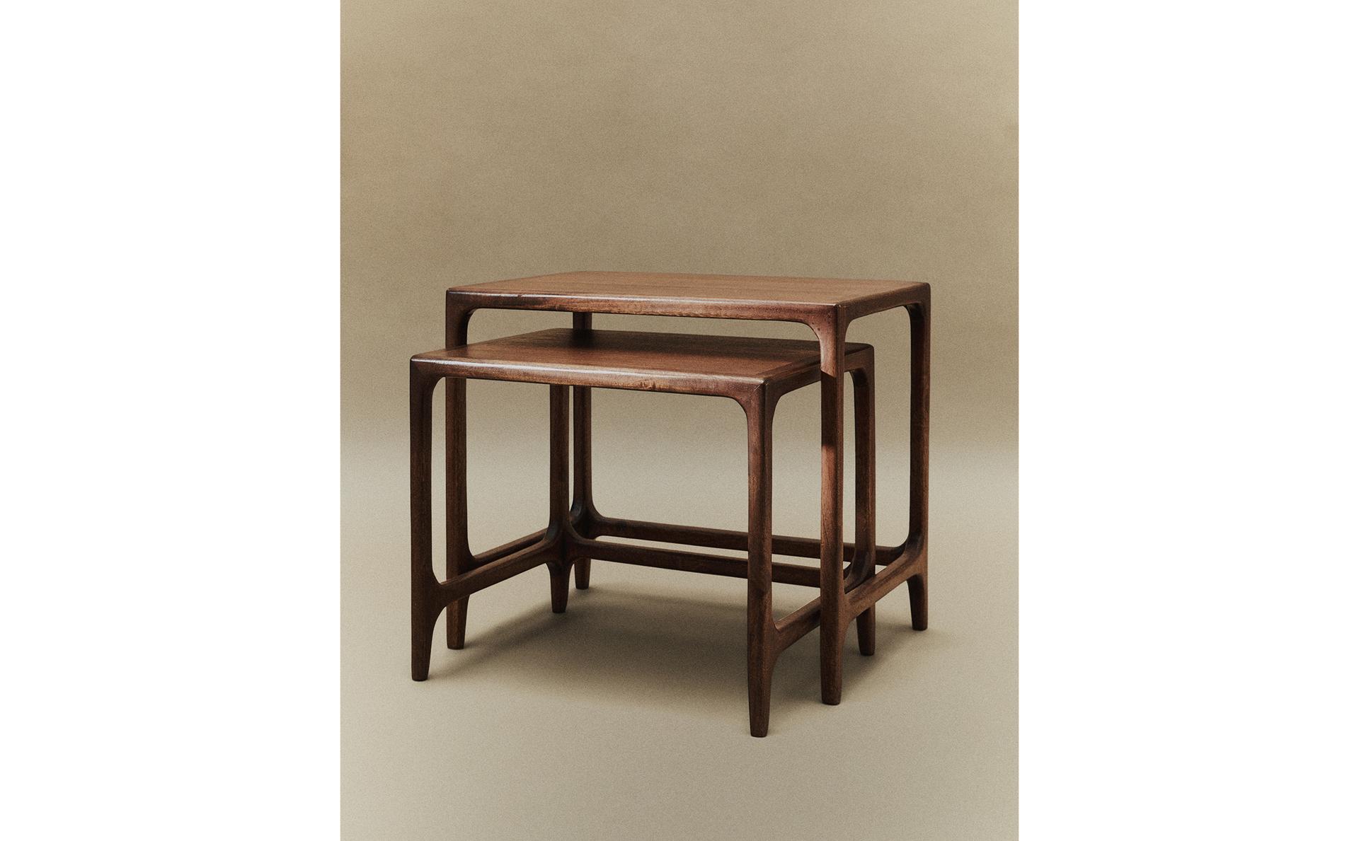 WOODEN NEST OF SIDE TABLES (SET OF 2) WOODEN NEST OF SIDE TABLES (SET OF 2)