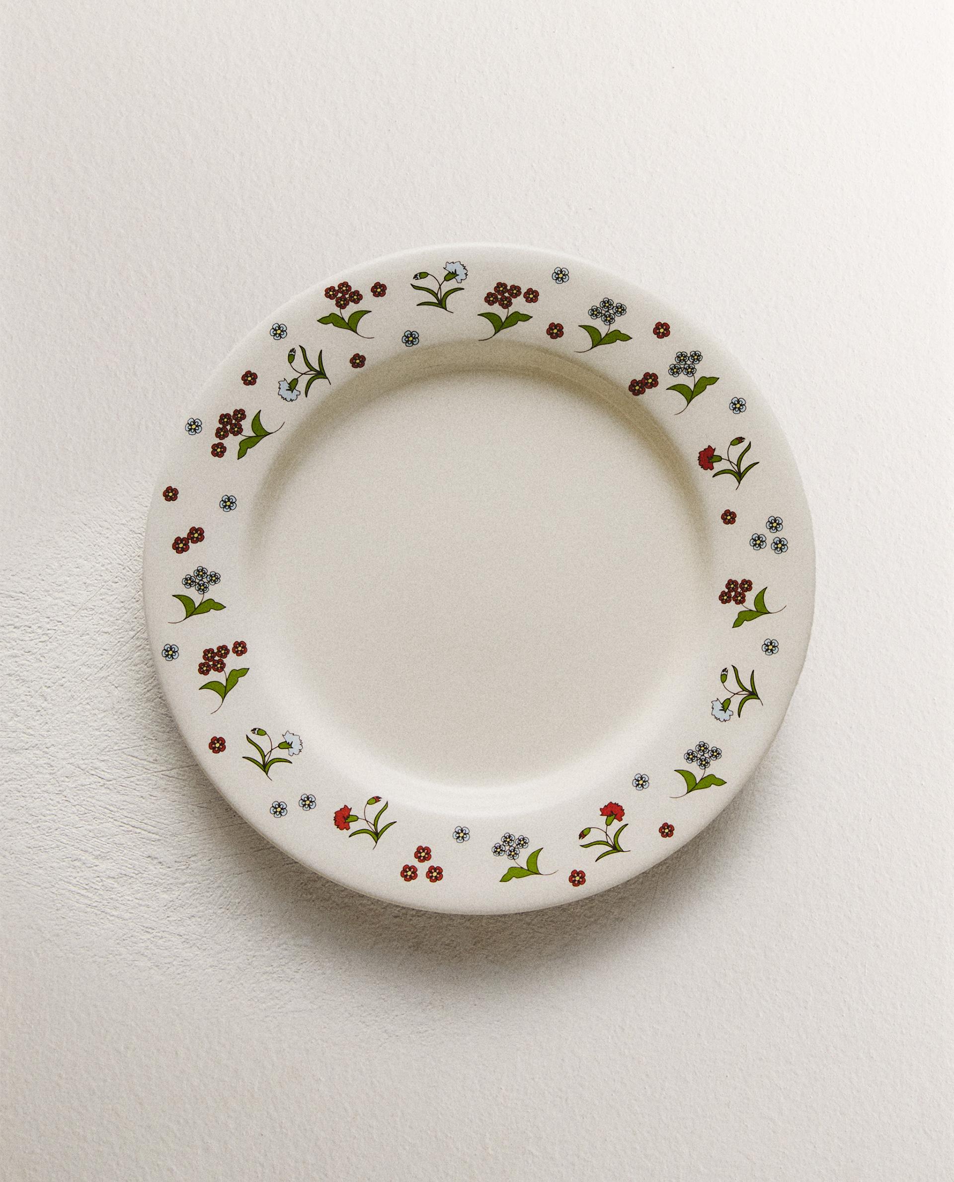 KIDS' FLORAL STONEWARE PLATE KIDS' FLORAL STONEWARE PLATE