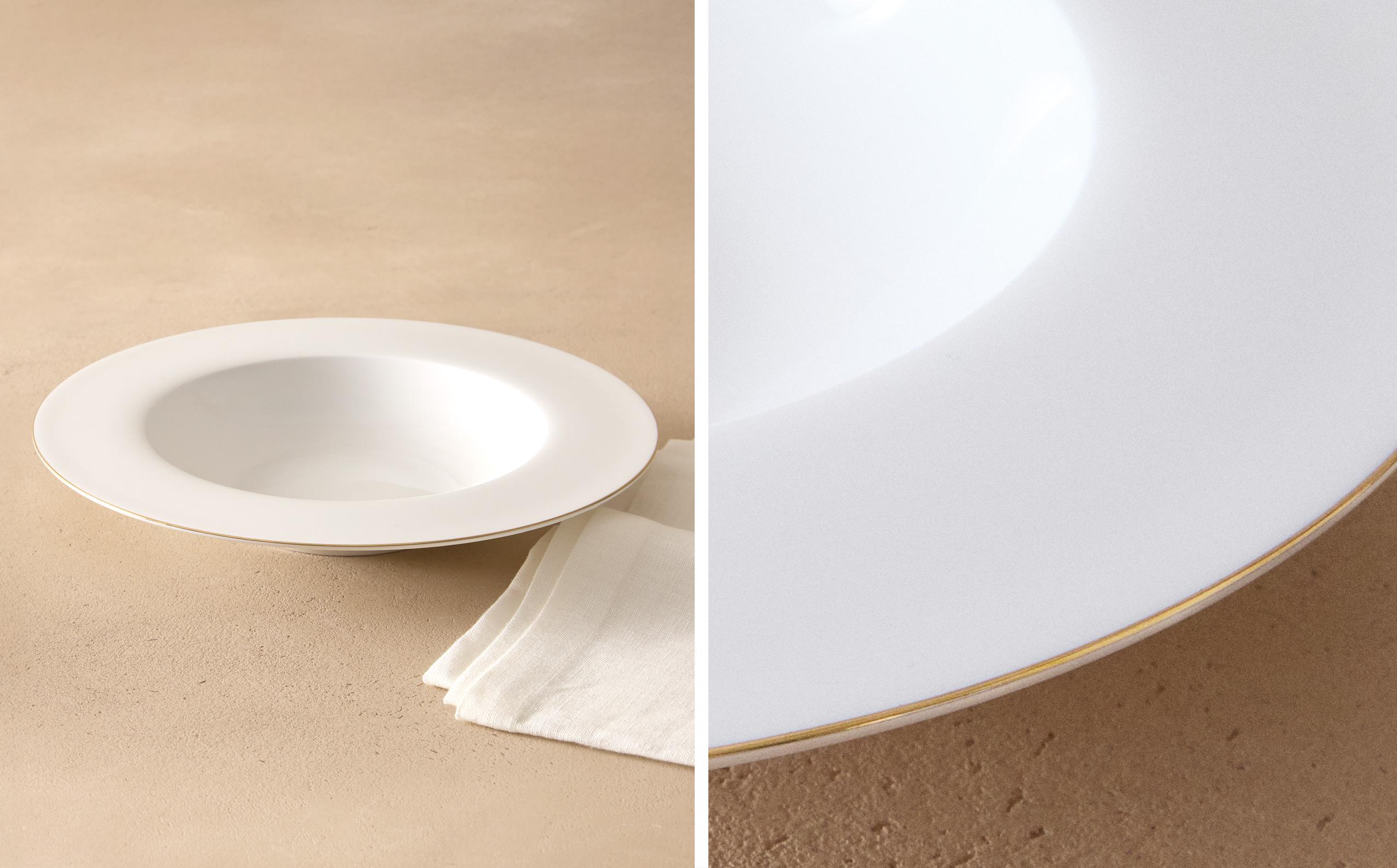 PLATO HONDO LETICIA BONE CHINA FILO