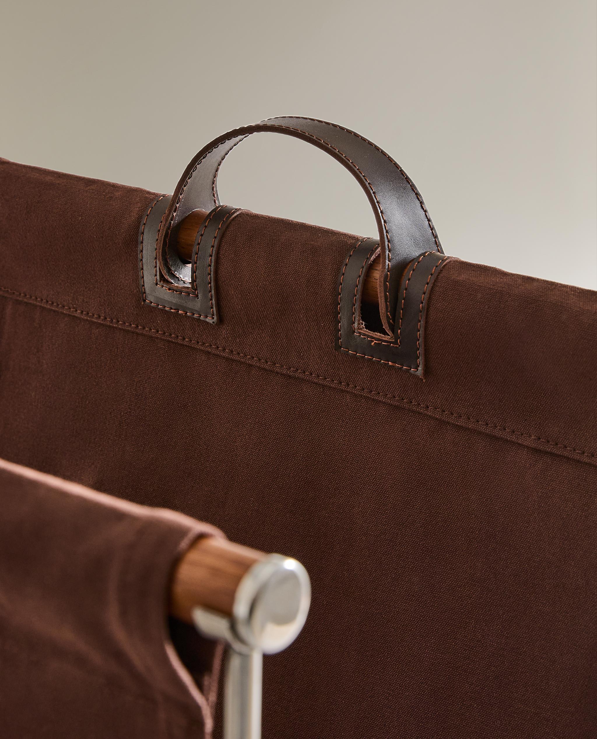 COTTON AND LEATHER MAGAZINE RACK