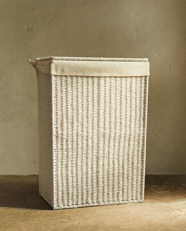 FABRIC-LINED LAUNDRY BASKET