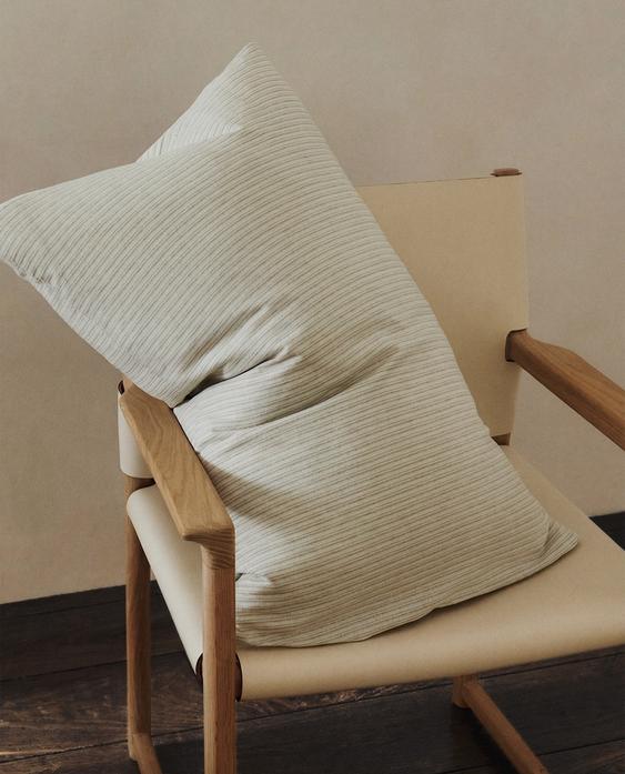 FUNDA ALMOHADA LINO Y ALGODÓN RAYAS