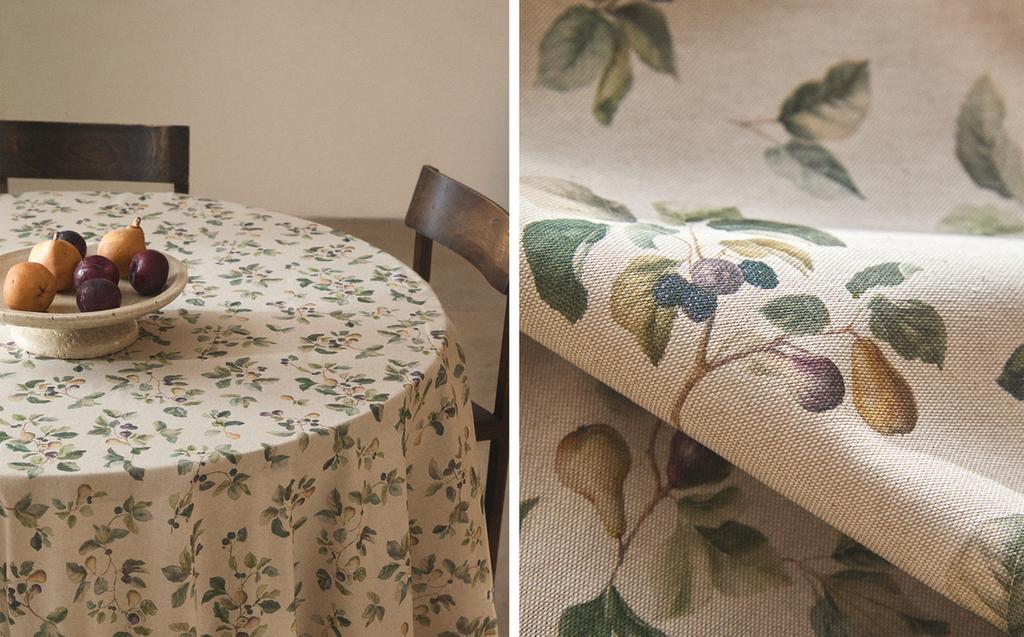 ROUND FRUIT PRINT TABLECLOTH