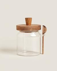 BOROSILICATE GLASS AND WOOD SUGAR BOWL product thumbnail 15