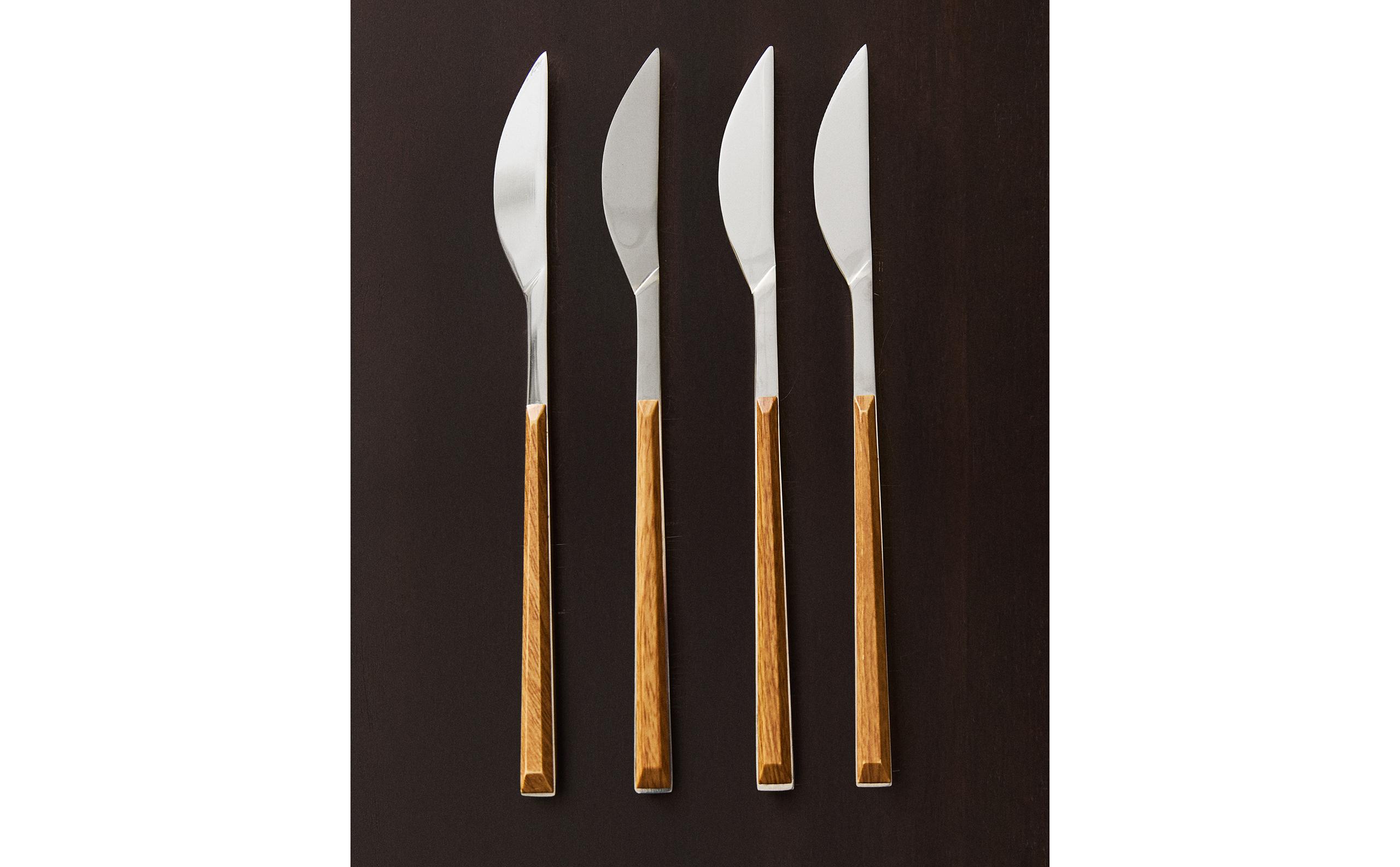 PACK OF KNIVES WITH WOOD-EFFECT HANDLES (PACK OF 4) product thumbnail 2