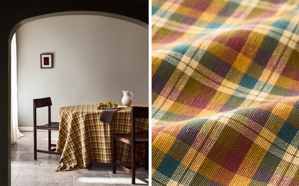 TOALHA DE MESA COM FIO TINGIDO