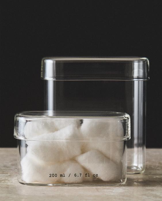 إناء منظم للحمام من زجاج البورسليكات بحروف