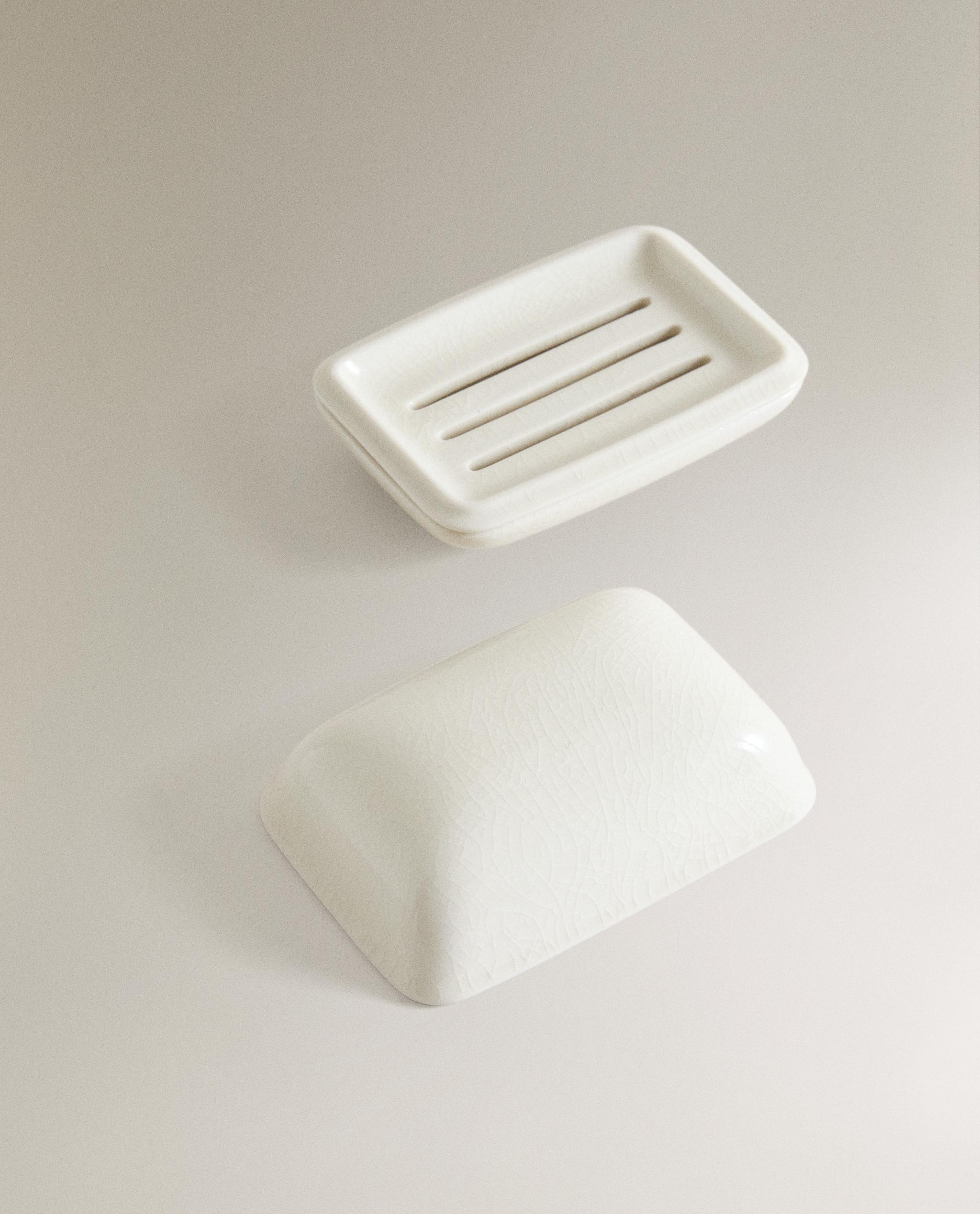 CERAMIC BATHROOM SOAP DISH WITH LID product thumbnail 2
