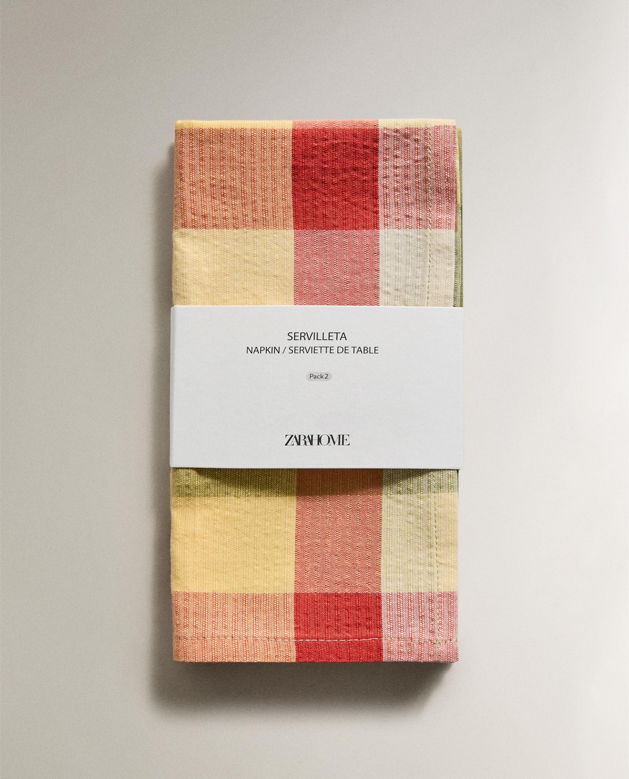 PACK OF CHECK COTTON NAPKINS (PACK OF 2) product thumbnail 5