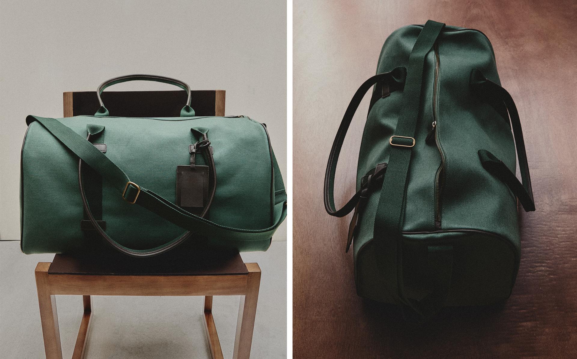 GEANTĂ VOIAJ BUMBAC ȘI PIELE