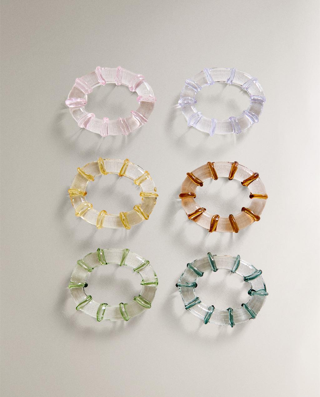 CONJUNTO DE PORTA-GUARDANAPOS DE VIDRO (CONJUNTO DE 6)