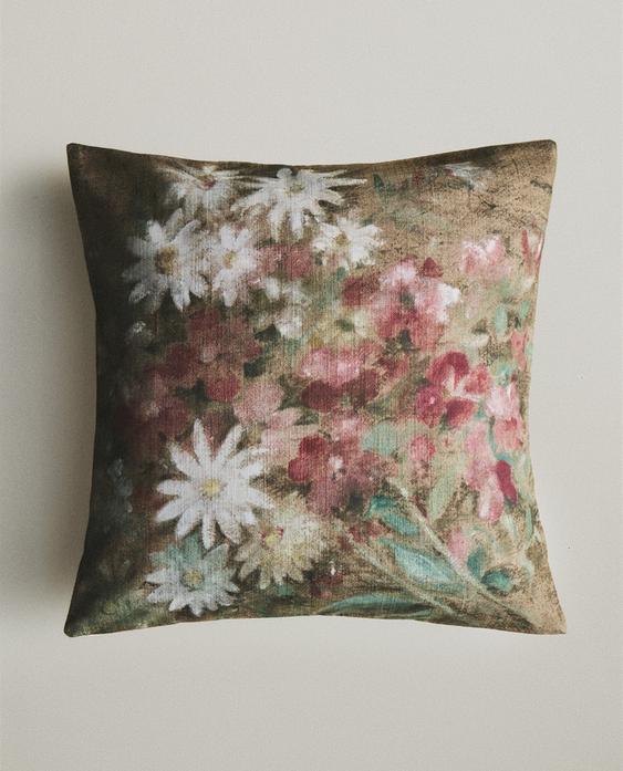HOUSSE DE COUSSIN FLEURS