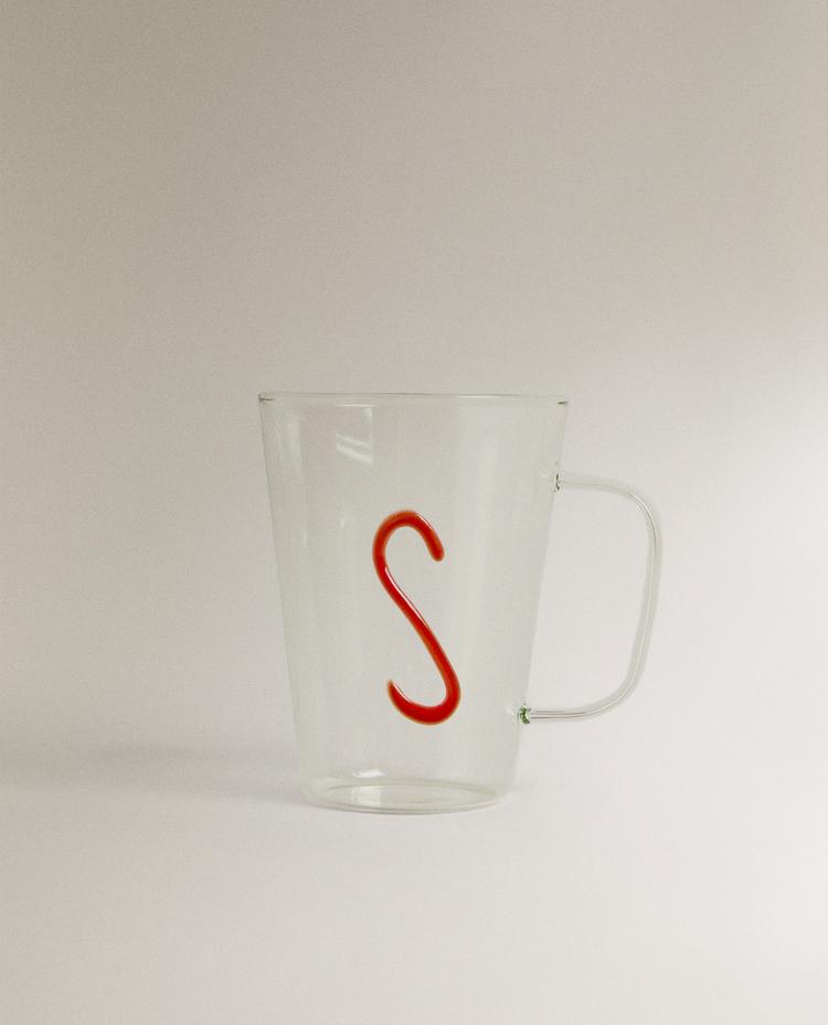 BOROSILICATE MUG WITH INITIAL S