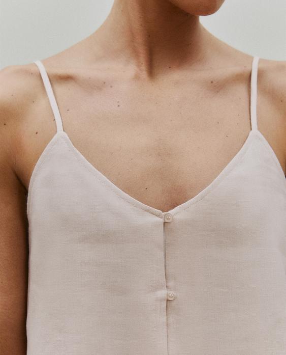 TOP DE LINHO COM BOTÕES