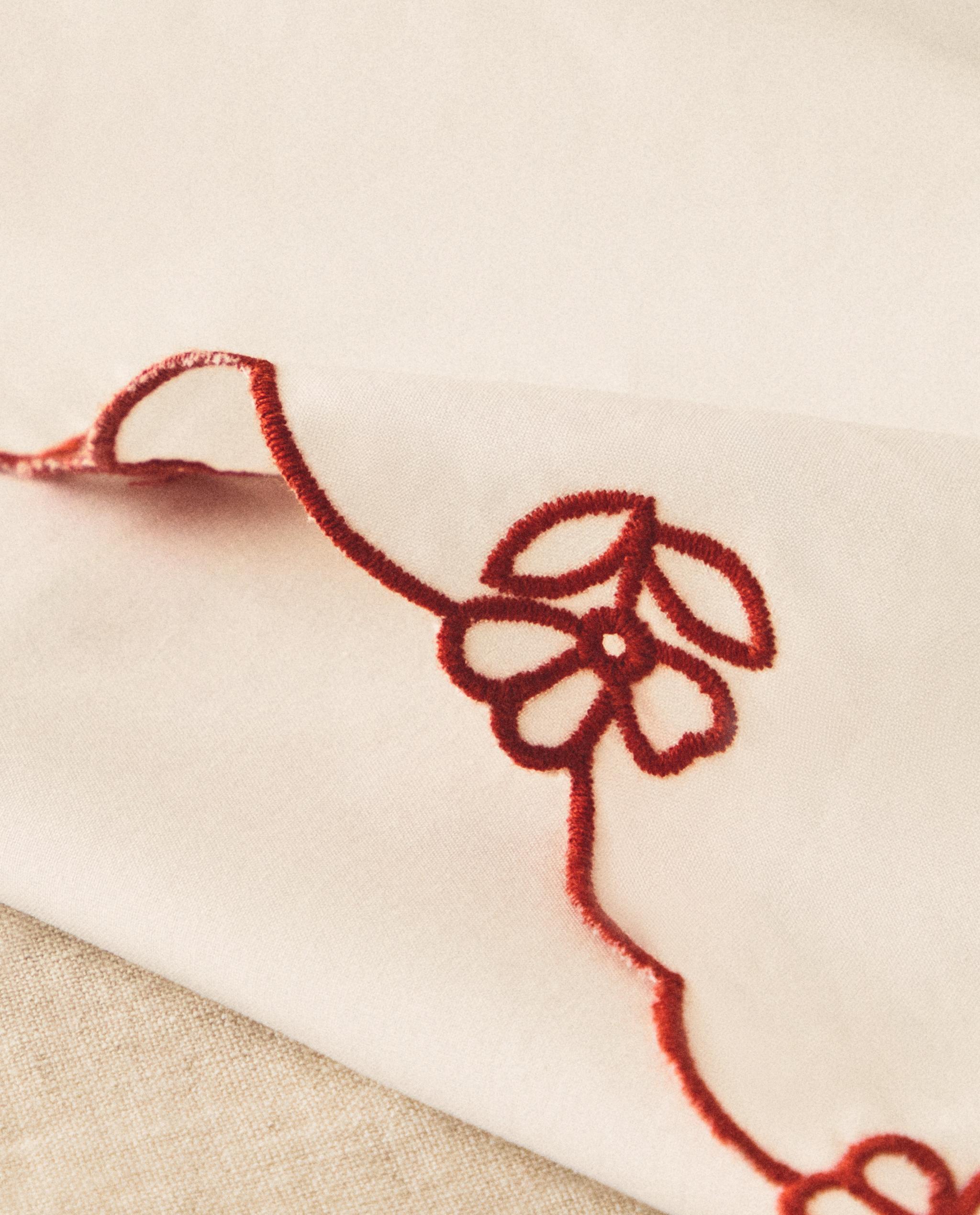 KIDS' FLAT SHEET WITH EMBROIDERED FLOWERS product thumbnail 11