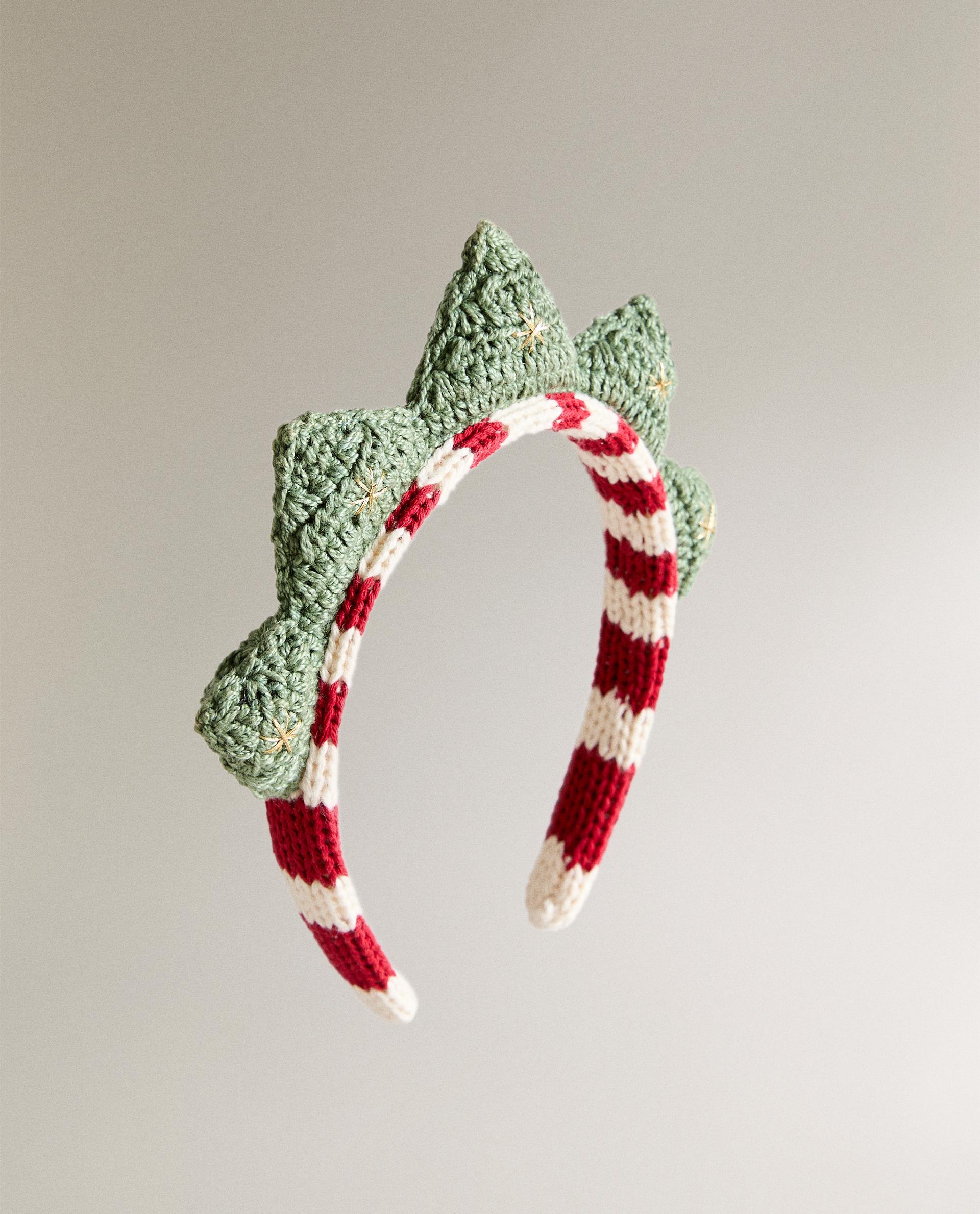 DIADEMA INFANTIL CROCHET ESTRELLA NAVIDAD