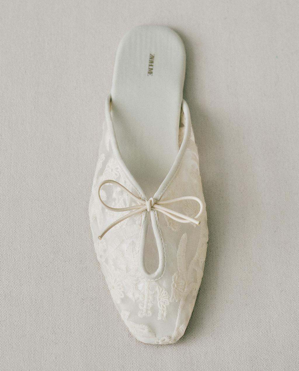 CHAUSSON MULE BRODERIE FLEURS