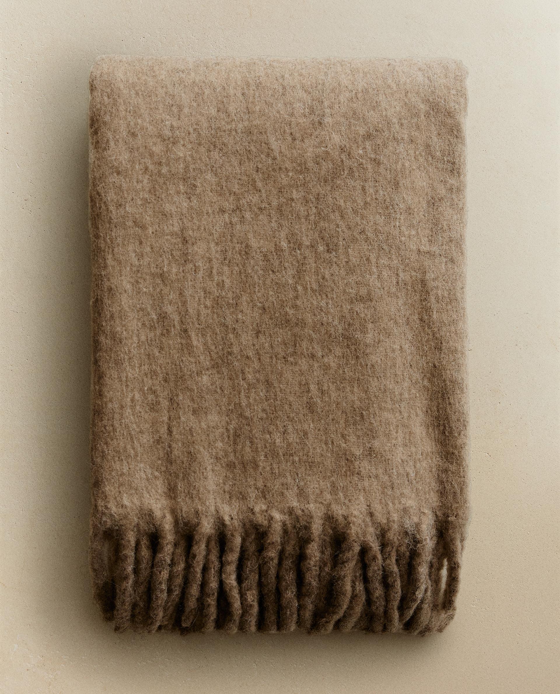 ザラホーム　ボアブランケット　ベージュ ザラホームボアブランケットベージュ