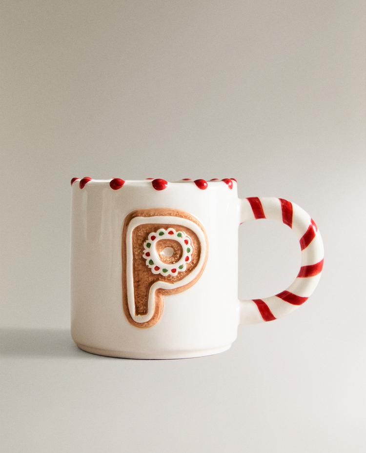 CHILDREN’S CHRISTMAS LETTER P STONEWARE MUG