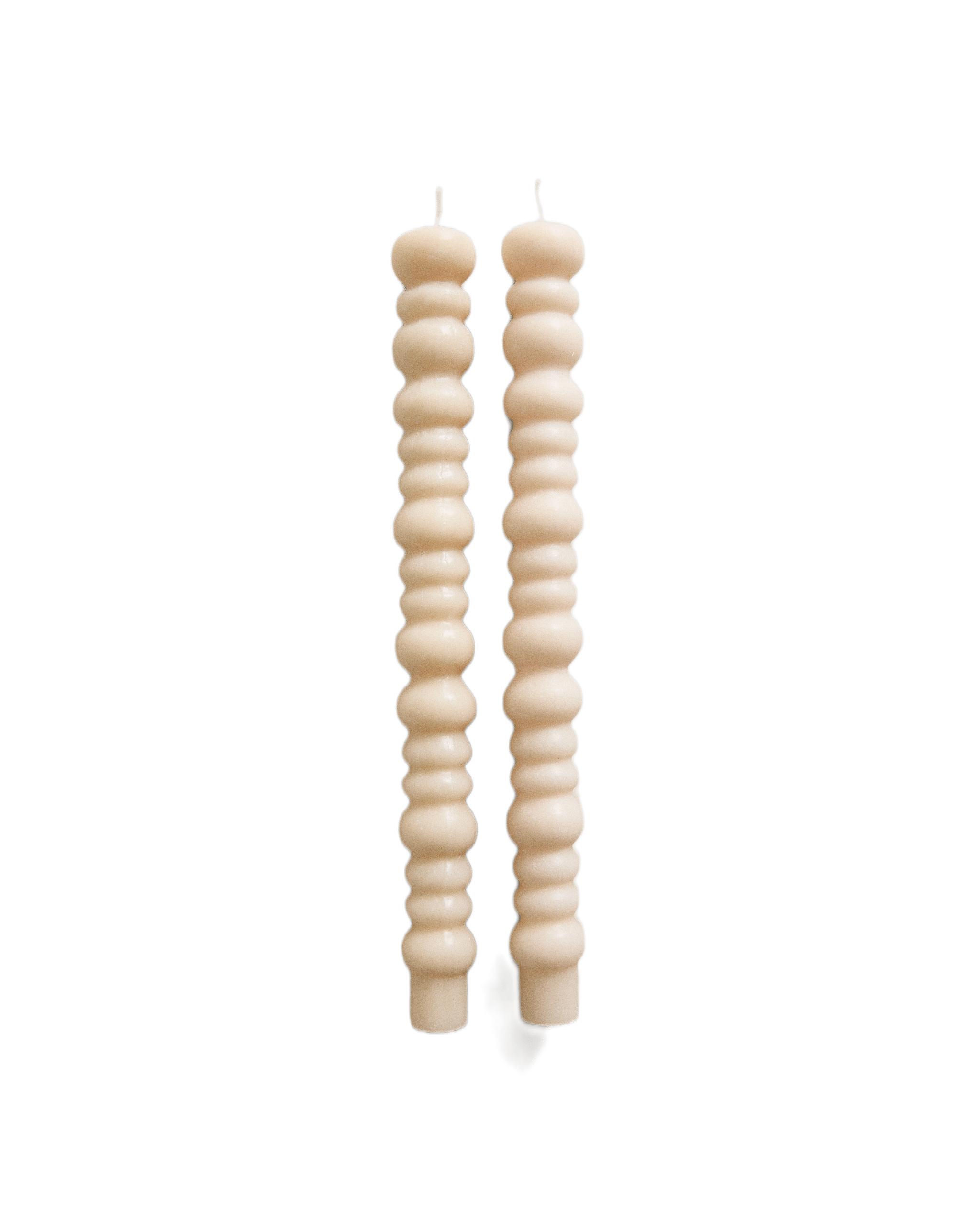 SET OF DECORATIVE WAVY CANDLES (SET OF 2)