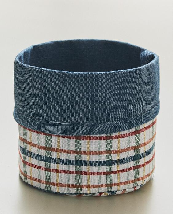 COȘ PÂINE BUMBAC CAROURI