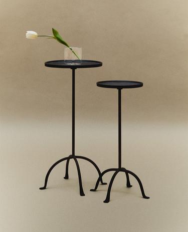 AGED METAL SIDE TABLE