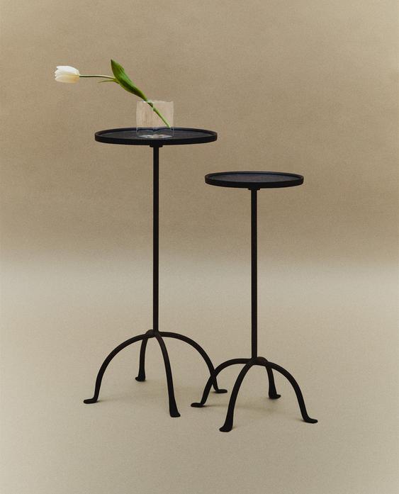 AGED METAL SIDE TABLE