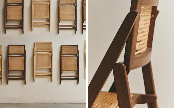 SILLA PLEGABLE MADERA Y RATÁN