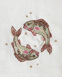 PISCES EMBROIDERED LINEN NAPKIN | MARISA BERENSON product thumbnail 4