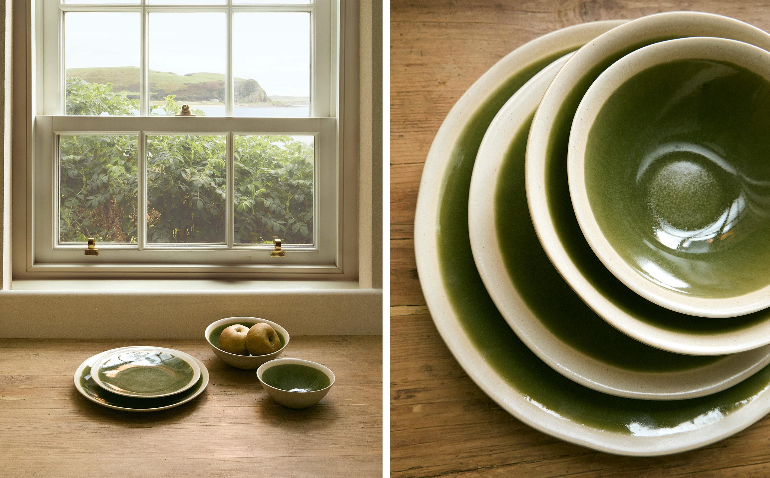 PLAIN STONEWARE DINNER SET