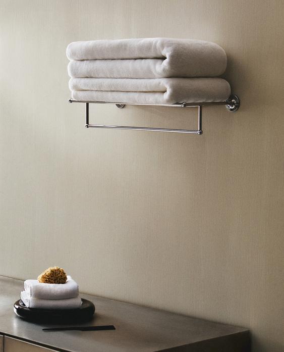 SILVER METAL BATHROOM SHELF